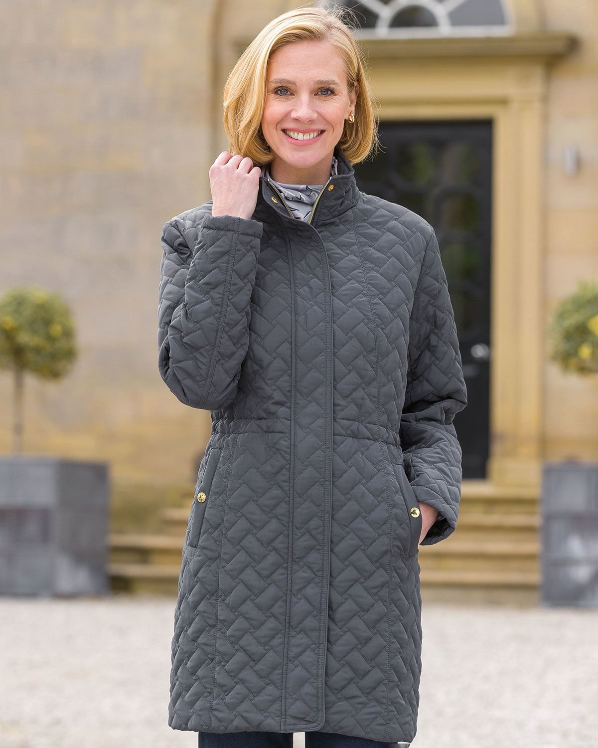 Ursula Quilted Showerproof 3 4 Length Coat Country Collection